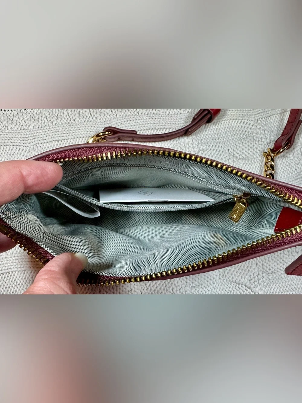 Fossil Jolie Leather Mini Crossbody Bag - Burgundy